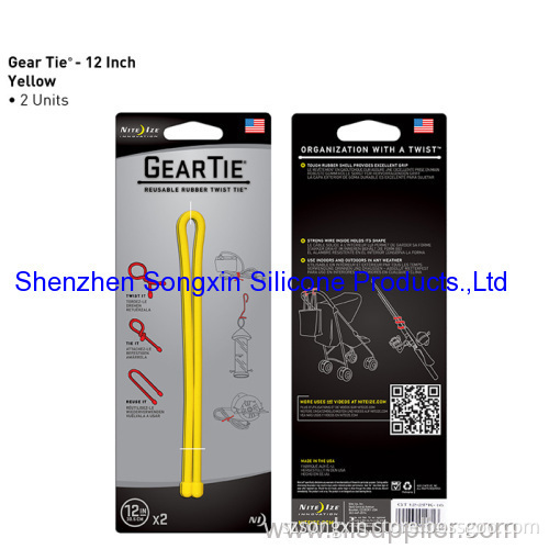 Size 12",30.48cm Reuse Silicone Gear Tie With Any Solid Color 